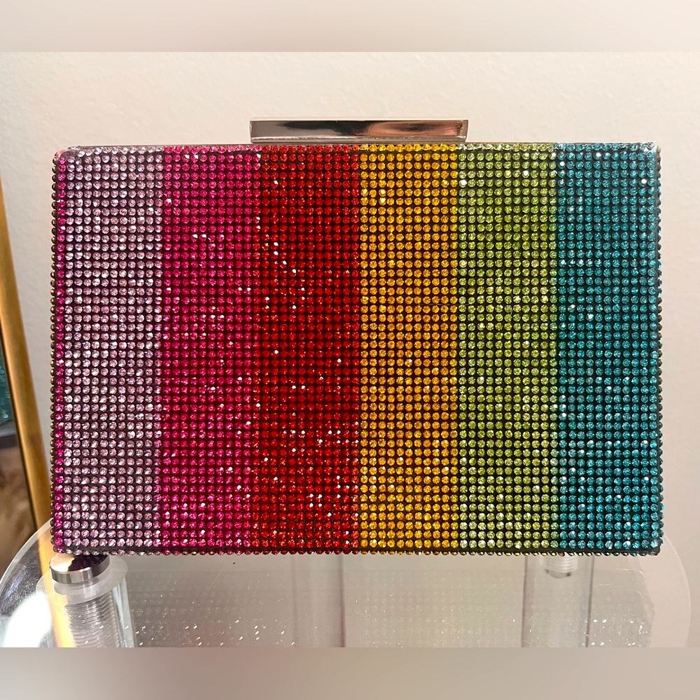 Rainbow Rhinestone Clutch